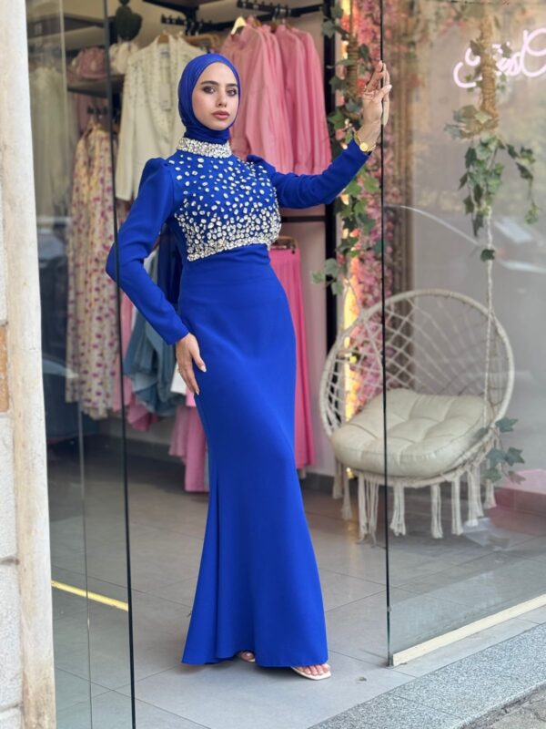 Pearl Crown Evening Dress - Image 3