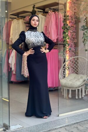 Pearl Crown Evening Dress